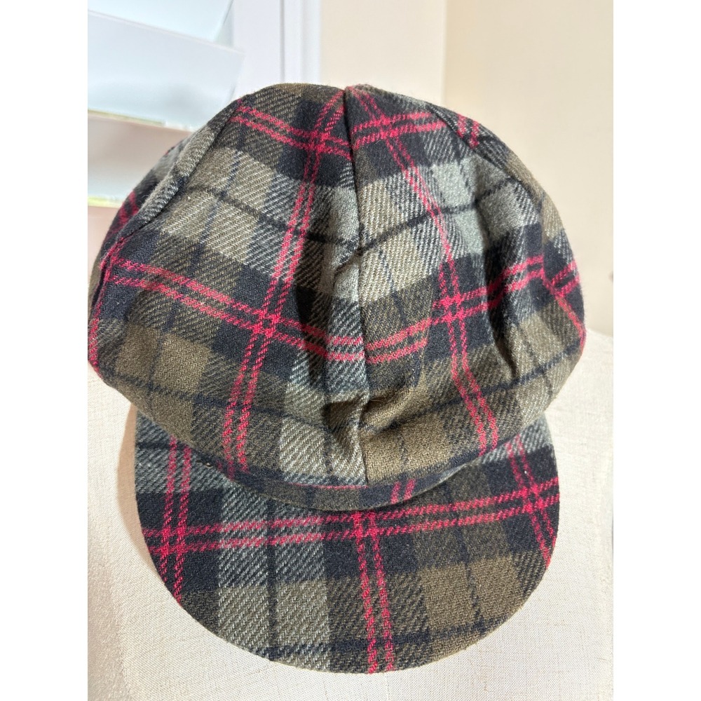 Vintage Lloyd Newsboy Applejack Cap Plaid Wool Blend Hong Kong Approx 23.5"